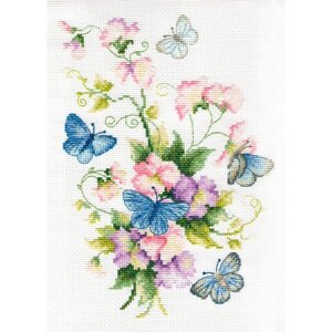 Набор для вышивки счётным крестом «Душистый горошек и бабочки», 1825 см