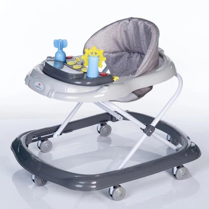 Ходунки JOLLY WALK BW120, 6 колёс, со светомузыкальными эффектами, цвет серый - розница