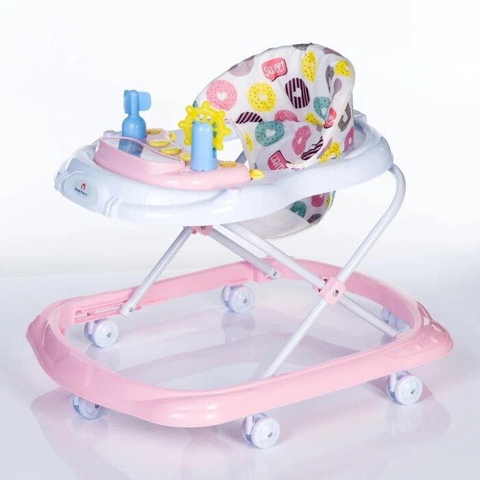 Ходунки JOLLY WALK BW120, 6 колёс, со светомузыкальными эффектами, цвет розовый - обзор