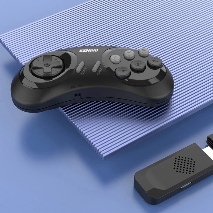 Игровая приставка SG800, 1600 игр, AV кабель, 2 беспроводных джойстика, чёрная - акции
