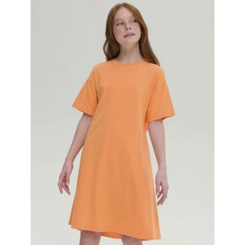 Платье для девочек, рост 140 см, цвет оранжевый