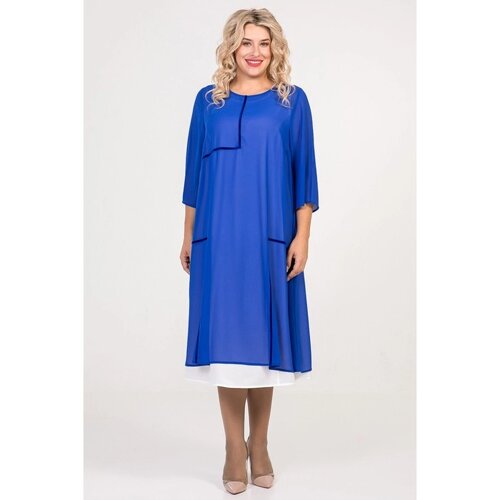Платье женское, размер 66, цвет синий