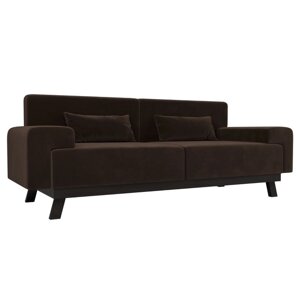 Прямой диван «Мюнхен», микровельвет, цвет коричневый