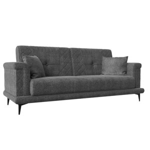 Прямой диван «Неаполь», механизм книжка, рогожка, цвет серый