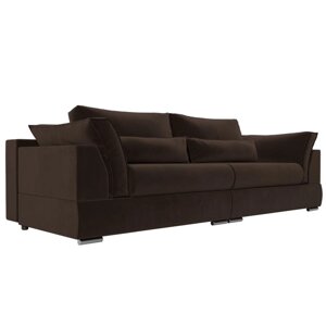 Прямой диван «Пекин», механизм пантограф, микровельвет, цвет коричневый