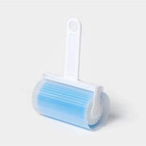 Ролик для чистки одежды в футляре силиконовый, 17116 см, цвет голубой