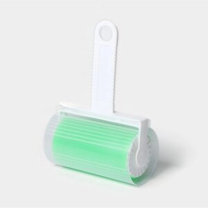 Ролик для чистки одежды в футляре силиконовый, 17116 см, цвет зелёный