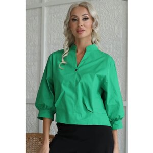 Рубашка женская, размер 56, цвет зелёный