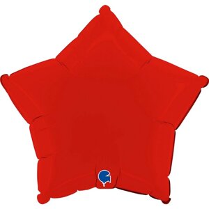 Шар фольгированный 18"Красный сатин», звезда