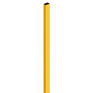 Столб, 60 40 мм, толщина 1.2 мм, высота 2.5 м, под бетон, с заглушкой, цвет жёлтый