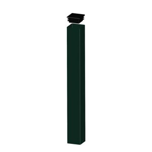 Столб, 60 40 мм, толщина 1,5 мм, высота 2,5 м, с заглушкой, зелёный
