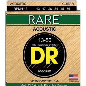 Струны для акустической гитары DR RPMH - 13 - серия Rare фосфорная бронза, Medium (13 - 56) 663368