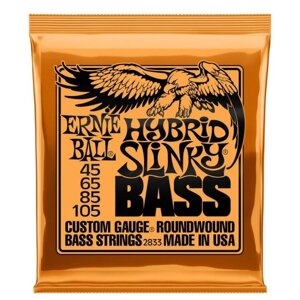 Струны для бас гитары ERNIE BALL 2833 - Nickel Wound Bass Hybrid Slinky (45 - 65 - 85 - 105) 66337