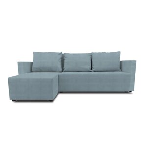 Угловой диван «Алиса 3», еврокнижка, рогожка solta, цвет navy