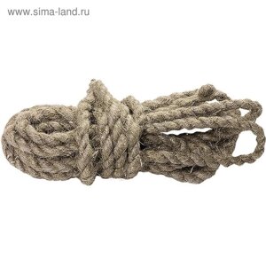 Веревка льнопеньковая, 10 мм, L 10 м, крученая, Россия Сибртех