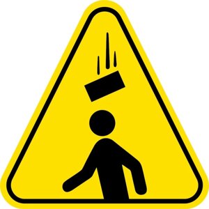 Знак декоративный (постер) Кирпич над головой" 30х27 см, пластик