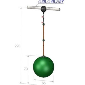 Качели-шар высотой 225 см, диаметр крепления на трубу 38 мм