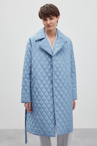 Finn-Flare Стеганое утепленное пальто с поясом XS