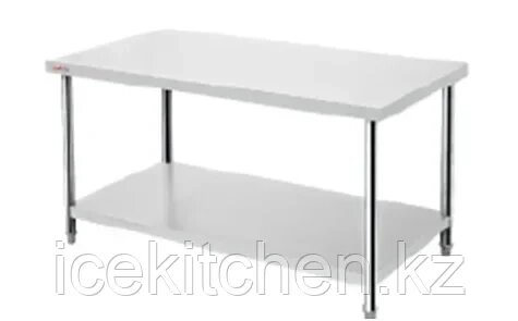 СТОЛ ПРЕМИУМ НЕРЖАВЕЮЩАЯ СТАЛЬ 1500*600 мм С ОДНОЙ ПОЛКОЙ от компании ICEKITCHEN - фото 1