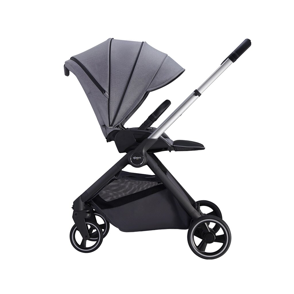 Детская коляска Qborn Kunpeng Two-way lightweight high landscape stroller Technology gray - интернет магазин