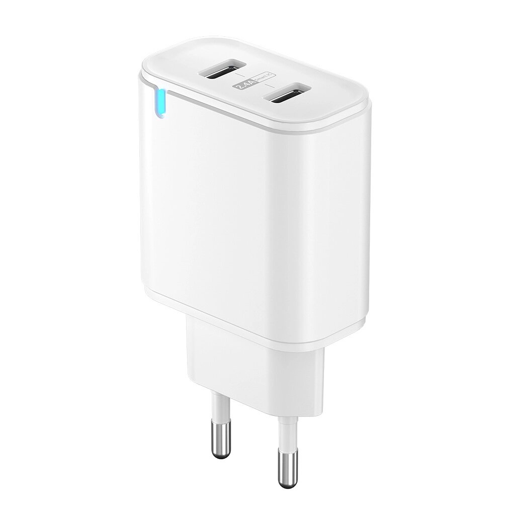 Зарядное устройство сетевое Olmio USBx2 Smart IC 2.4A белый - характеристики