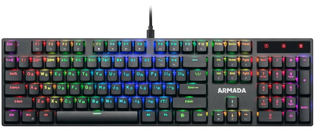 Клавиатура игровая механическая Defender Armada GK-004 RU, RGB черный - интернет магазин