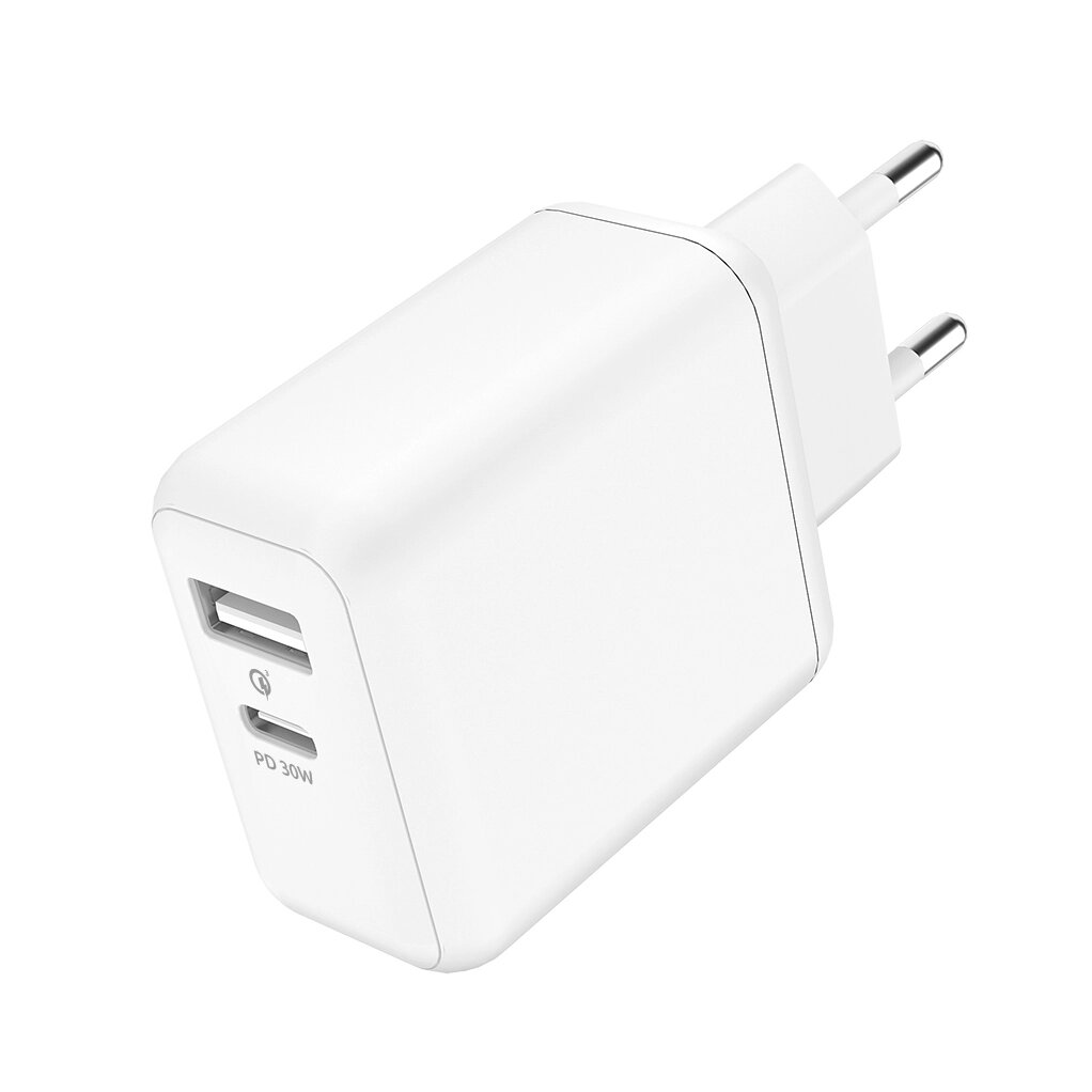 Зарядное устройство сетевое Olmio type-C+USB Power. Delivery 3A белый - фото