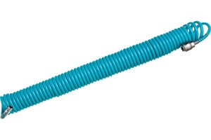 Полиуретановый спиральный шланг профессиональный BASF, 10 м, с быстросъемными соединениями Stels