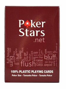 Карты "Pokerstars" красные, 54 пластиковые