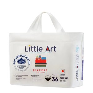 Little Art Детские подгузники для новорожденных NB до 5 кг, 36 шт