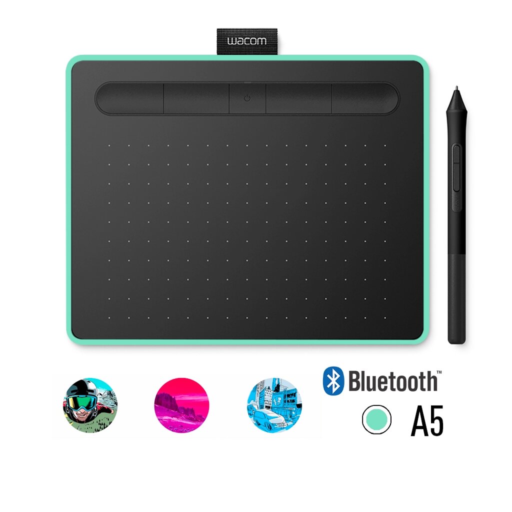 Графический планшет Wacom Intuos Medium Bluetooth (CTL-6100WLE-N) Зелёный - распродажа