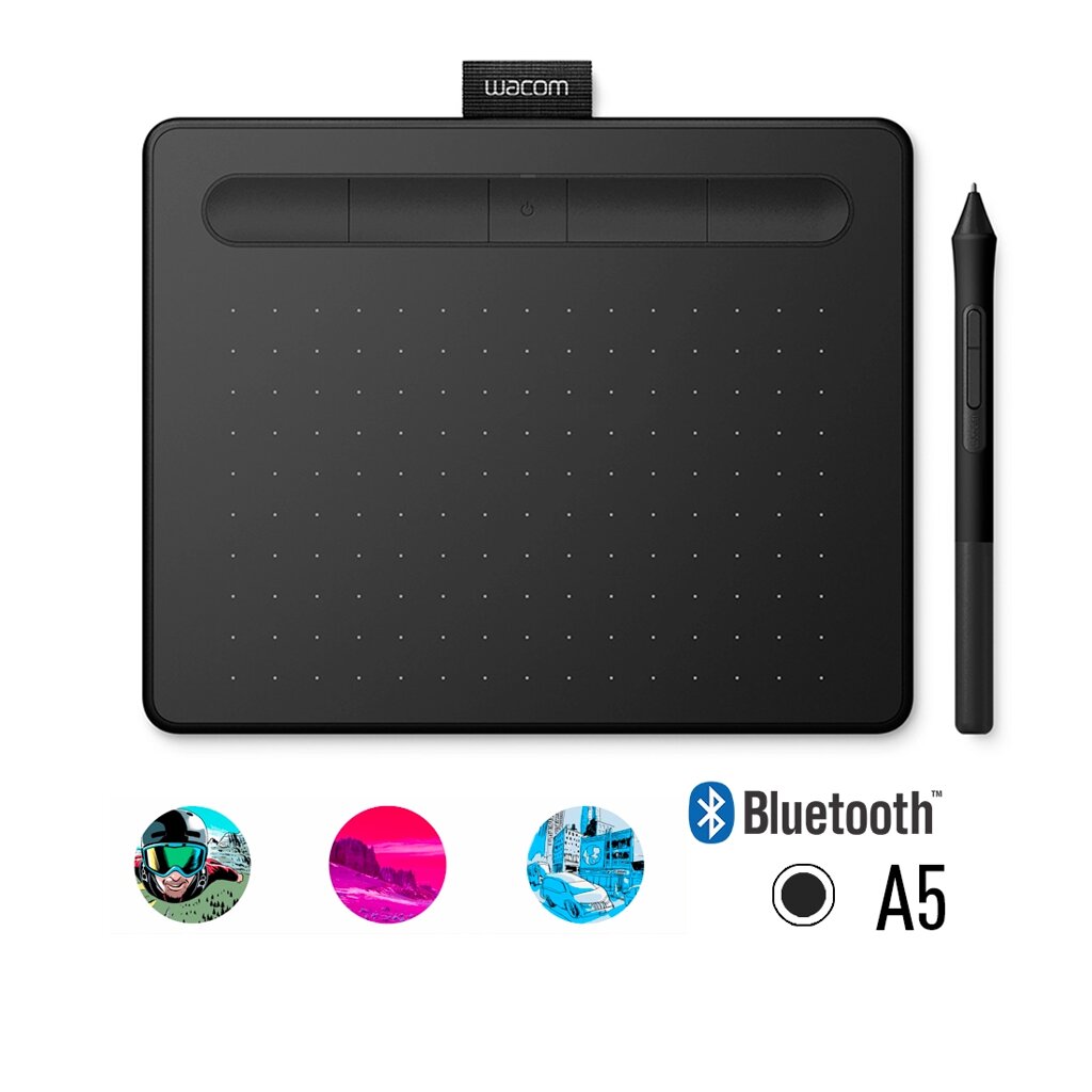 Графический планшет Wacom Intuos Medium Bluetooth (CTL-6100WLK-N) Чёрный - акции