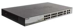 D-Link DGS-1210-28P/F3A WebSmart коммутатор 24 порта 10/100/1000 с PoE + 4SFP
