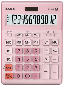 Калькулятор настольный CASIO GR-12C-WR-W-EP бордовый