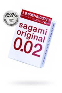 Sagami Original 0,02 - полиуретановые презервативы (3 шт)
