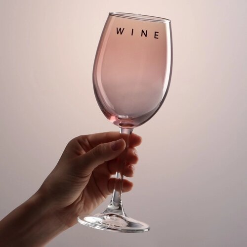 Бокал для вина 'Wine'360 мл, розовый