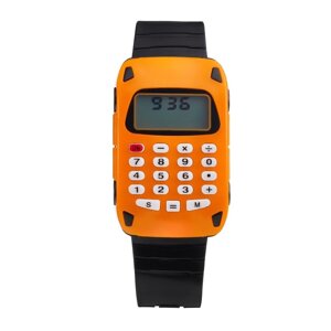 Часы наручные электронные детские, Машинка'ремешок силикон, с калькулятором, l-22 см