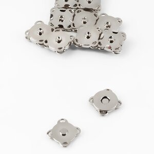 Кнопки магнитные, пришивные, d 10 мм, 10 шт, цвет серебряный