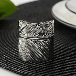 Кольцо для салфетки 'Лист'6,5x4,5x5 см, цвет серебряный