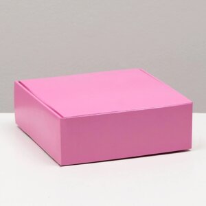 Коробка самосборная, розовая, 23 х 23 х 8 см (комплект из 10 шт.)