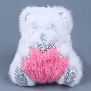 Мягкая игрушка 'Медведь' с сердцем, на брелоке, 11 см