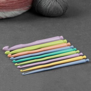Набор крючков для вязания, d 2,5-10 мм, 15 см, 9 шт, цвет разноцветный