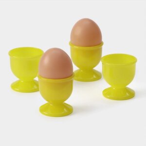 Набор подставок для яиц, 4 шт, 4,5x5 см, цвет МИКС