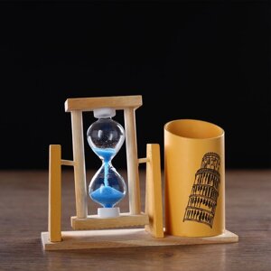 Песочные часы 'Достопримечательности'сувенирные, с карандашницей, 9.5 х 13 см, микс
