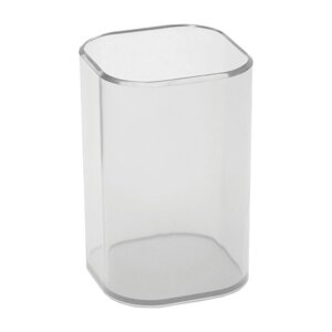 Подставка-стакан для канцелярии СТАММ 'Фаворит'пластиковый, квадратный, прозрачная