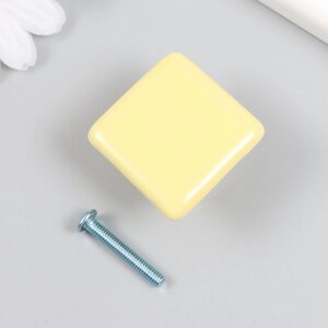 Ручка для шкатулки керамика, металл 'Квадратик' жёлтая 3,3х3,3х2,1 см