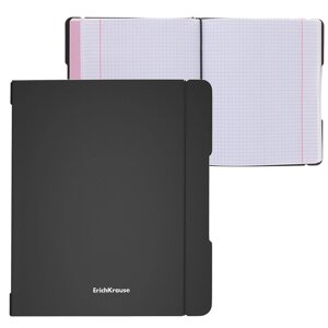 Тетрадь А5+48 листов в клетку ErichKrause 'FolderBook'сменная пластиковая обложка, блок офсет, чёрная