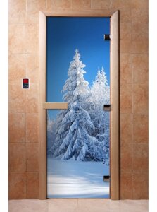 Дверь с фотопечатью Зима 190x70