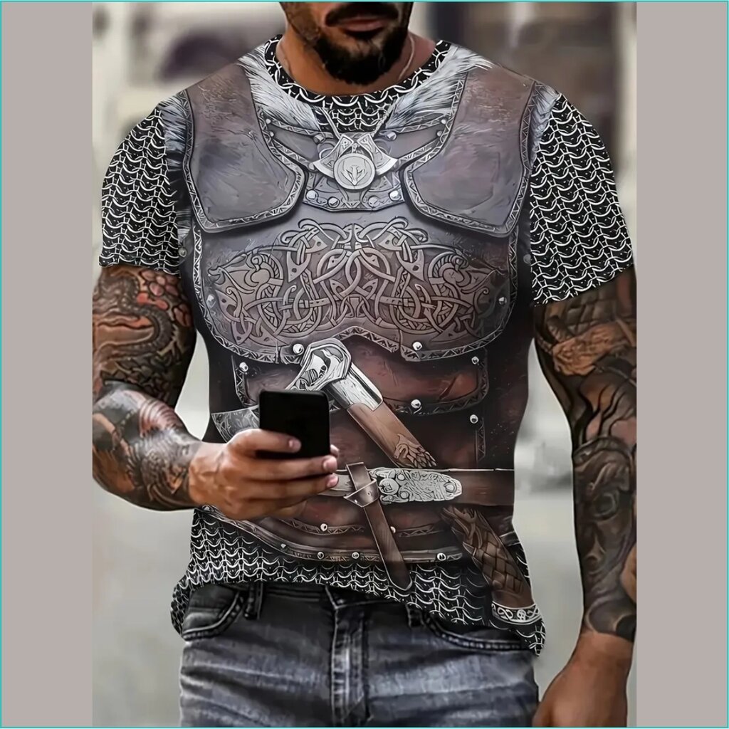 Мужская футболка с 3D принтом "Воин" р. 54-56 (XL) - скидка