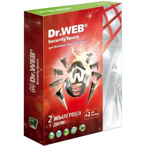 Антивирус Dr. Web Security Space SILVER, 24 мес., 1 ПК,2 месяца подарок, BOX